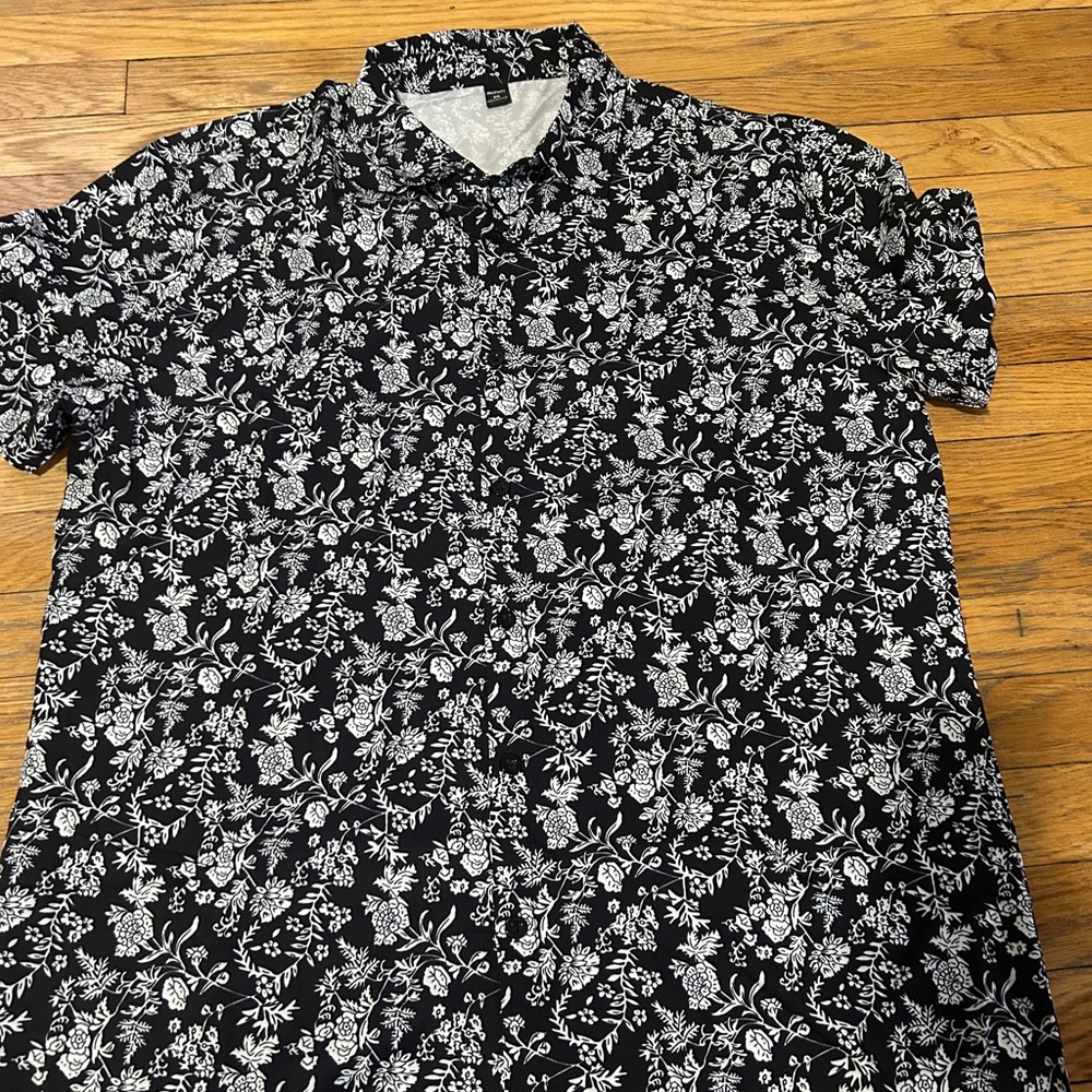 Floral Black and White Men's Shirt